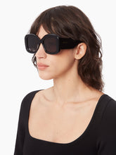 Load image into Gallery viewer, Full Moon Oversize Shiny Black Sunglasses
