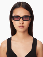 Load image into Gallery viewer, Waves Rectangular Shiny Black Sunglasses

