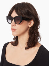 Load image into Gallery viewer, Waves Butterfly Shiny Black Sunglasses
