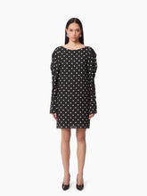 Cargar imagen en el visor de la galería, MINI DRESS WITH RUCHED SLEEVES IN BLACK - Nina Ricci
