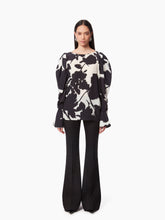 Load image into Gallery viewer, BLOUSE WITH PUFF SLEEVES IN BLACK &amp; WHITE - Nina Ricci
