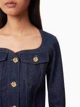 Charger l'image dans la galerie, SWEETHEART NECKLINE DENIM JACKET IN BLUE - Nina Ricci
