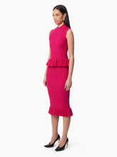 Charger l'image dans la galerie, MIDI SKIRT WITH RUFFLED PEPLUM IN PINK - Nina Ricci
