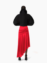 Load image into Gallery viewer, Red Asymmetric Draped Skirt
