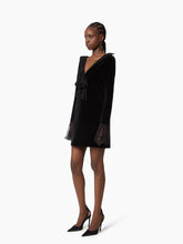 Load image into Gallery viewer, Velvet Mini Dress With Bow
