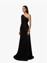 Load image into Gallery viewer, Long Asymmetric Satin Dress
