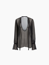 Charger l'image dans la galerie, Crinkled Silk Sheer Blouse
