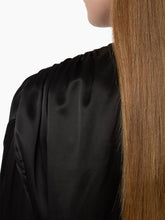 Charger l'image dans la galerie, Black Long-Sleeved Satin Blouse
