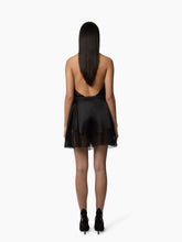 Charger l'image dans la galerie, Black Halterneck Satin Top Back View Nina Ricci
