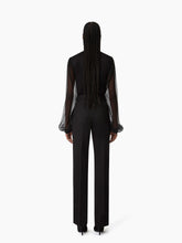 Load image into Gallery viewer, Ruffled Highneck Silk Blouse
