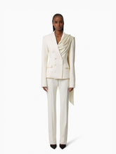 Charger l'image dans la galerie, White Tailored Blazer With Scarf
