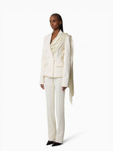 Charger l'image dans la galerie, White Tailored Blazer With Scarf
