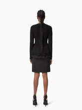 Load image into Gallery viewer, Wool Cardigan With Ruffled Peplum
