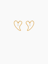 Cargar imagen en el visor de la galería, THIN HEART &amp; PEARLS EARRINGS - Nina Ricci
