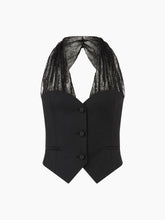 Cargar imagen en el visor de la galería, VEST WITH CHANTILLY LACE STRAPS - Nina Ricci
