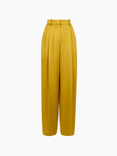 Charger l'image dans la galerie, Gold Wide-Leg Crepe Satin Pants
