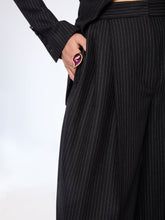 Load image into Gallery viewer, Wide-Leg Pinstriped Wool Pants
