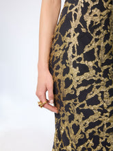 Charger l'image dans la galerie, Long Marbled Gold Silk Dress
