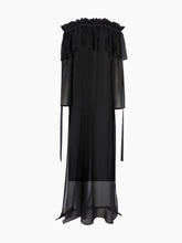 Load image into Gallery viewer, Black Long Silk Dress With Bow Details

