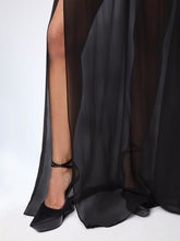 Load image into Gallery viewer, Black Long Silk Dress With Bow Details
