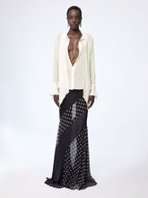Load image into Gallery viewer, Cream Lavalliere Satin Shirt
