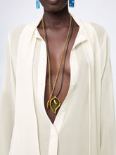 Load image into Gallery viewer, Cream Lavalliere Satin Shirt
