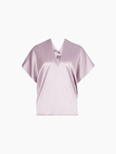 Load image into Gallery viewer, Mauve V-Neck Silk Satin Top

