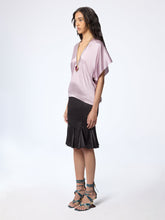 Load image into Gallery viewer, Mauve V-Neck Silk Satin Top
