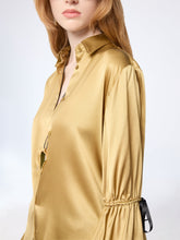 画像をギャラリービューアに読み込む, Gold Silk Satin Shirt With Bow Details
