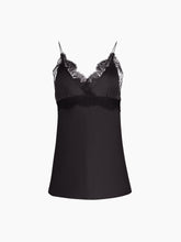 Load image into Gallery viewer, Black V-Neck Silk Satin Top
