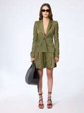 Charger l'image dans la galerie, Crinkled Cotton Blazer With Ruffled Sleeves
