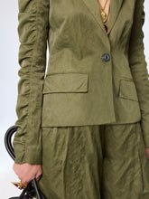 Charger l'image dans la galerie, Crinkled Cotton Blazer With Ruffled Sleeves

