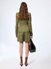Charger l'image dans la galerie, Crinkled Cotton Blazer With Ruffled Sleeves
