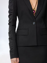 Load image into Gallery viewer, Wool Gabardine Blazer With Ruffled Sleeves
