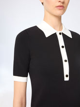 Load image into Gallery viewer, Black Bicolour Cropped Polo
