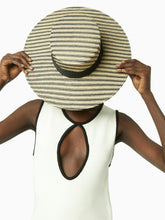 画像をギャラリービューアに読み込む, STRIPPED RAFFIA CANOTIER HAT
