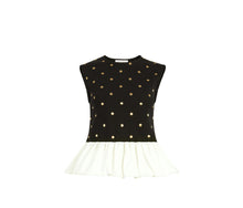 Load image into Gallery viewer, POLKA DOT PEPLUM TOP
