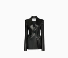 画像をギャラリービューアに読み込む, Leather Single Button Blazer
