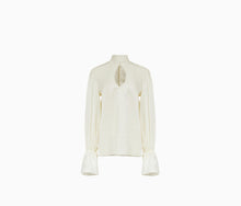 Load image into Gallery viewer, LEOPARD-JACQUARD CUT-OUT BLOUSE
