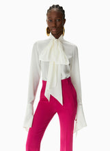 Load image into Gallery viewer, Tie-Neck Crepe de Chine Shirt
