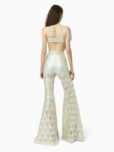 Charger l'image dans la galerie, PANTALON ÉVASÉ EN DENTELLE GUIPURE
