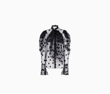 Load image into Gallery viewer, Tie-neck Polka-dot Tulle Shirt
