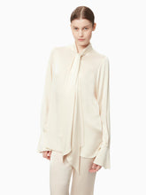 Load image into Gallery viewer, SATIN BLOUSE WITH NECK-TIE
